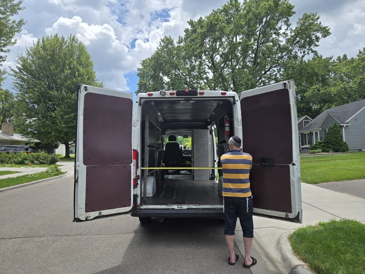 RAM ProMaster 3500 with both rear doors fully open